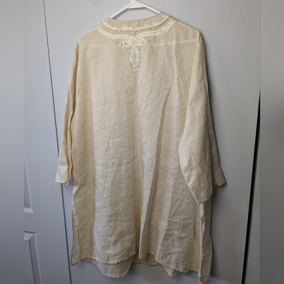 BIANCA NYGARD Plus Size Tunic Women Blouse Size 24W 100% Linen Boho - Picture 7 of 12